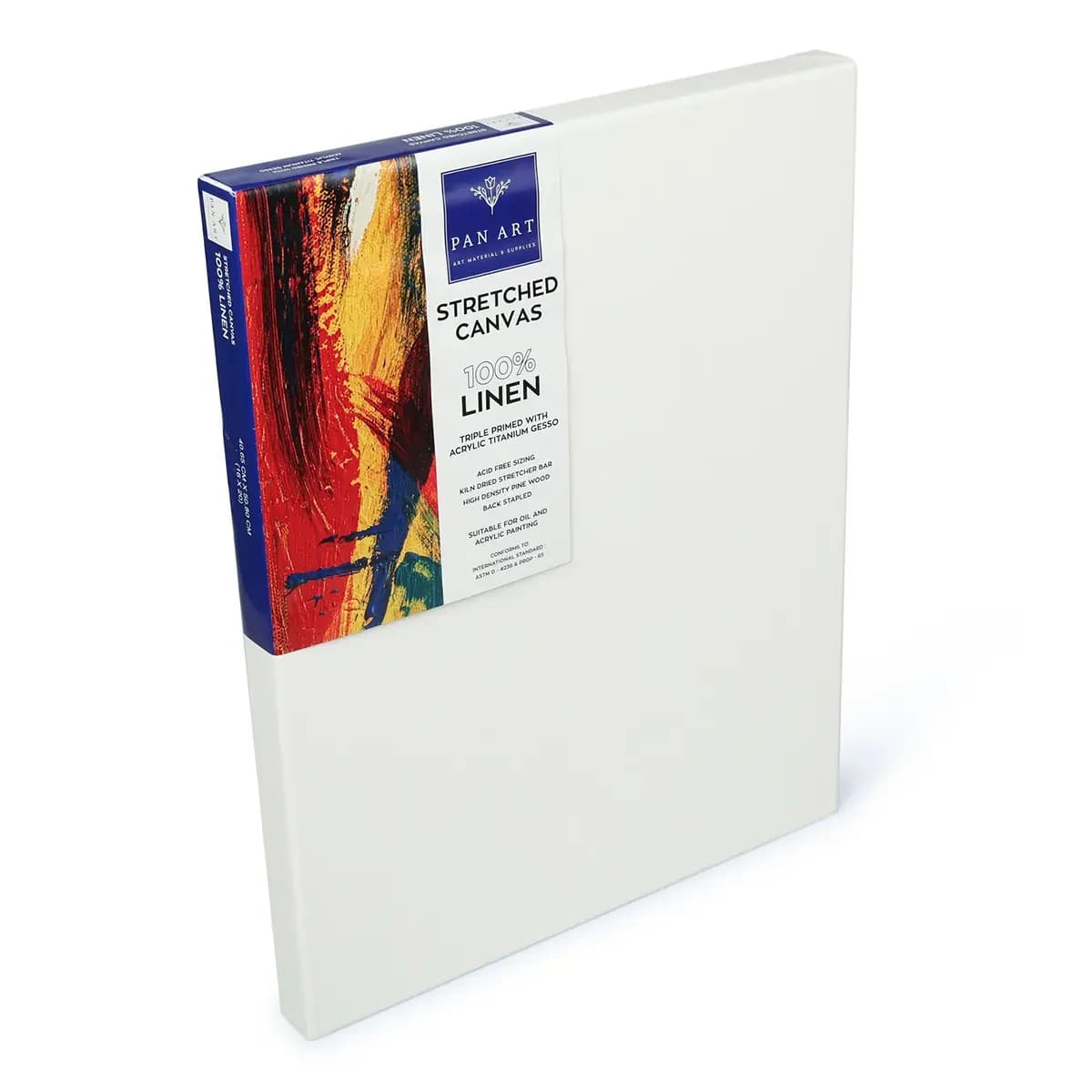 Packaged stretched linen canvas